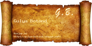 Gulya Botond névjegykártya